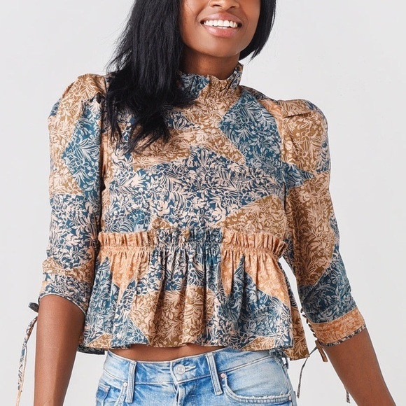 HUNTER BELL NWOT Willa Top in Prairie Patchwork size large - Picture 1 of 12